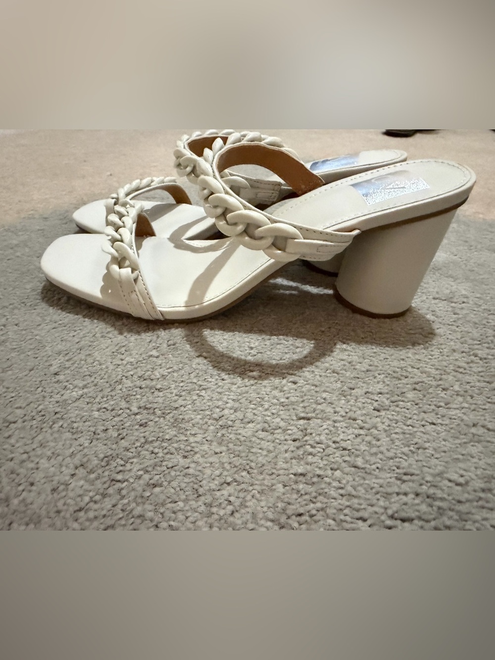 DV by Dolce Vita White chain-link straps Slide Heels
